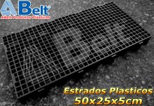 Estrado Plástico 50 x 25 x 5 cm na cor preta