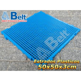 Estrado plástico 50x50x3cm na cor azul