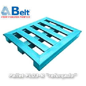Pallet plástico 100x120x15cm azul PL03-R com runner