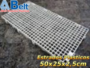 Estrado Plástico 50 x 25 x 2,5 cm na cor cinza