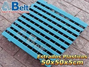 Estrado Plástico 50 x 50 x 5 cm na cor azul