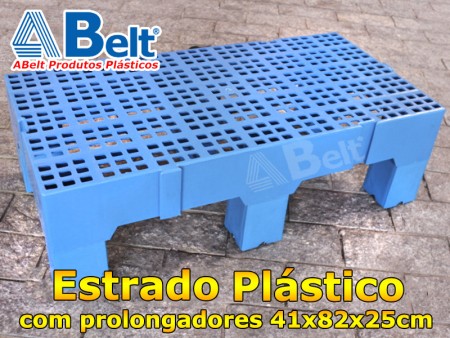 Estrado plástico com prolongador 41x82x25cm na cor azul